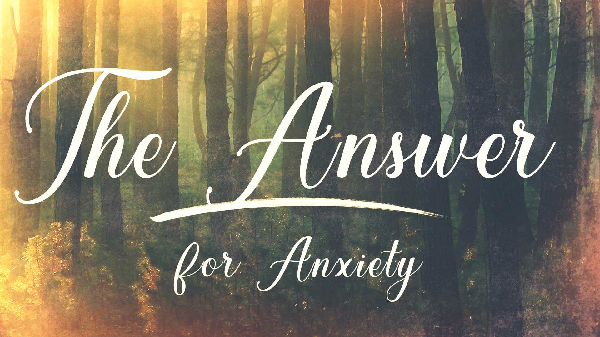 The Answer for Anxiety 3.15.2020